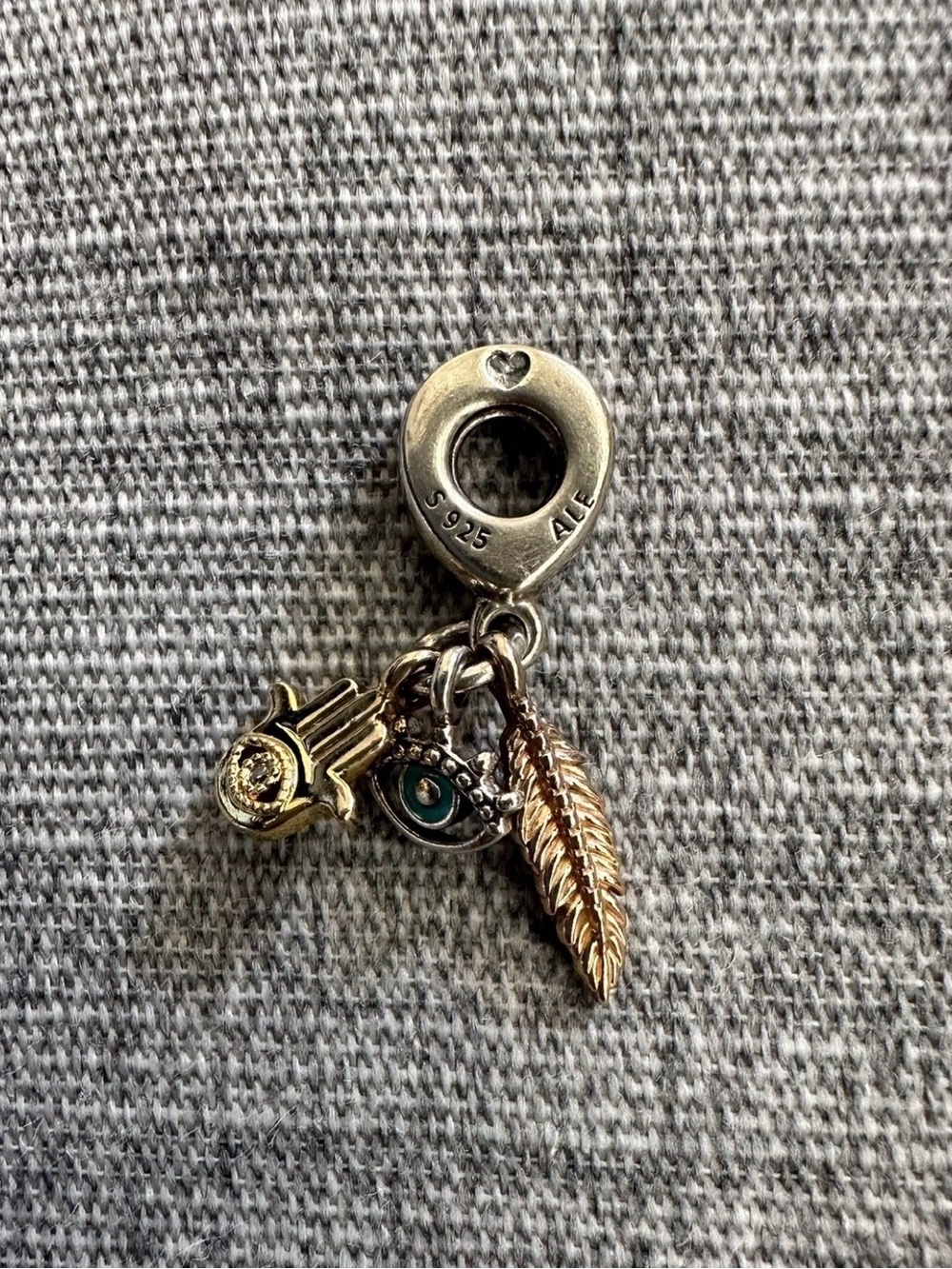 Pandora Hamsa, All-seeing Eye & Feather
Spirituality Dangle Charm